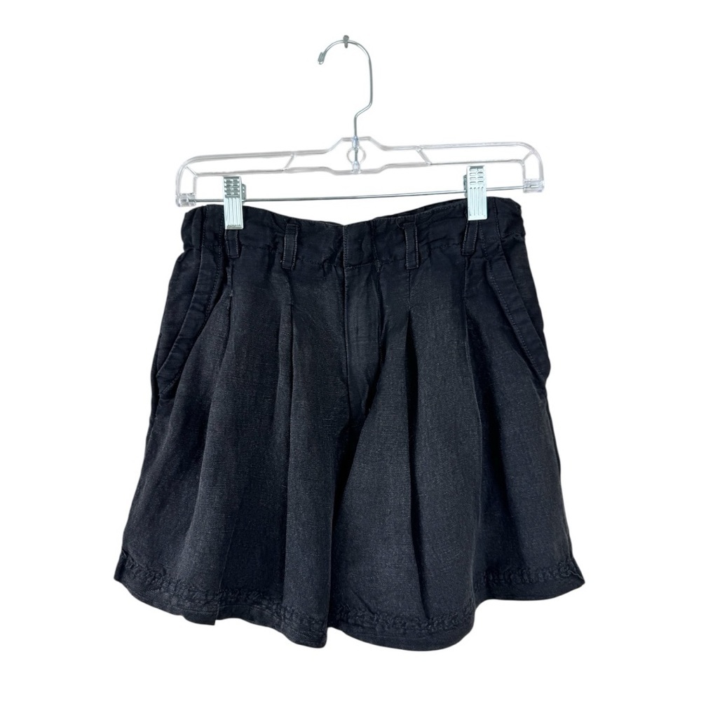 Free People Black Linen Blend Shorts Size 4